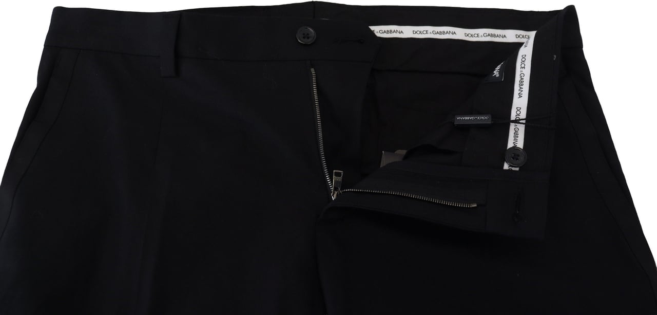 Dolce & Gabbana Black Chino Formal Cotton Pants Zwart