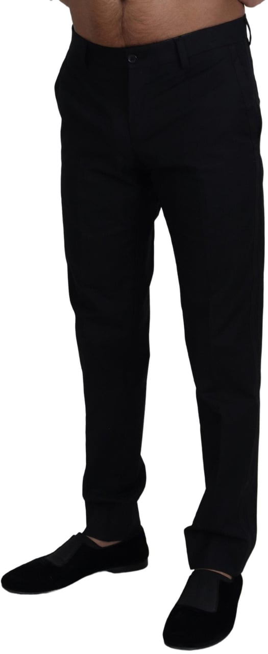 Dolce & Gabbana Black Chino Formal Cotton Pants Zwart