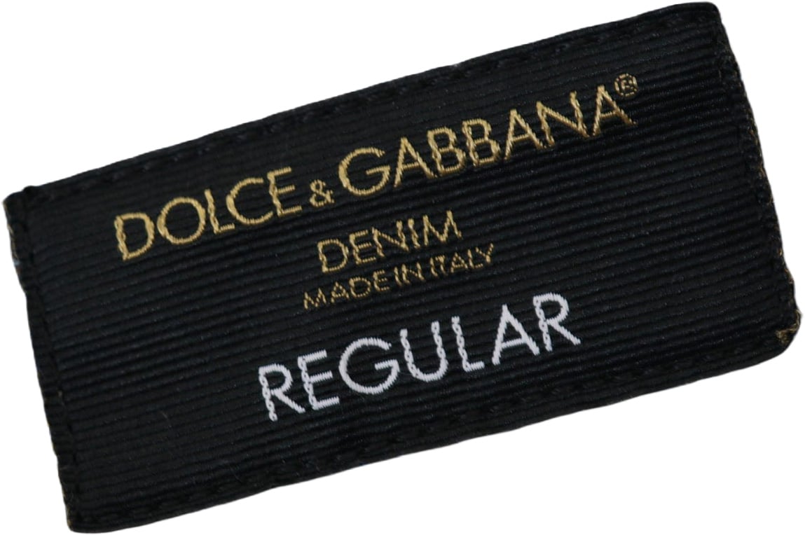 Dolce & Gabbana Blue Cotton Tattered Men Denim Jeans Blauw