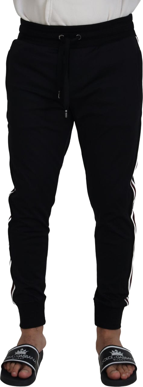 Dolce & Gabbana Black DG Print Mens Jogger Pants Zwart