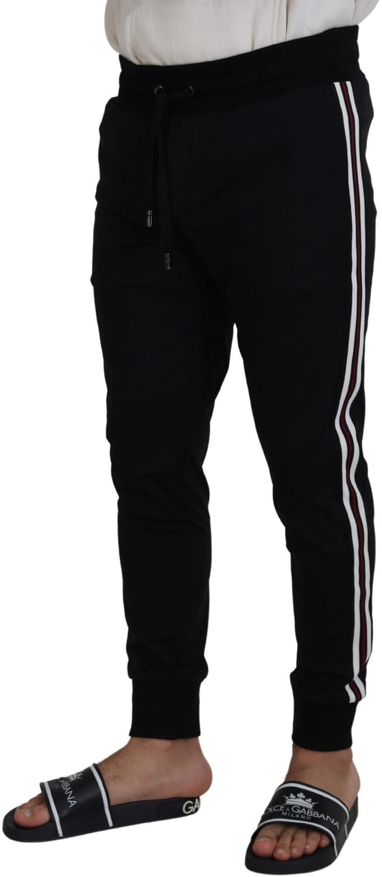 Dolce & Gabbana Black DG Print Mens Jogger Pants Zwart
