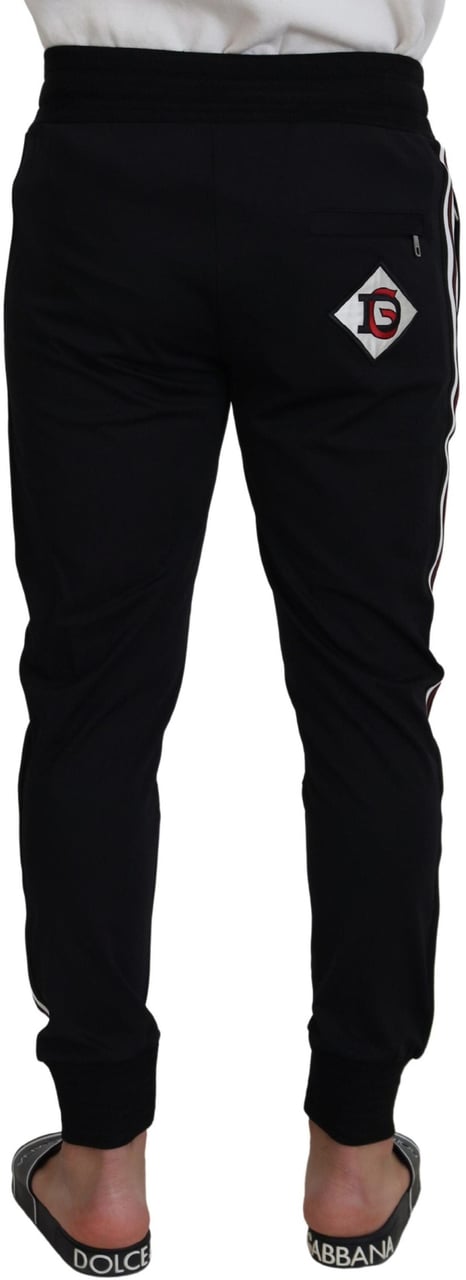 Dolce & Gabbana Black DG Print Mens Jogger Pants Zwart