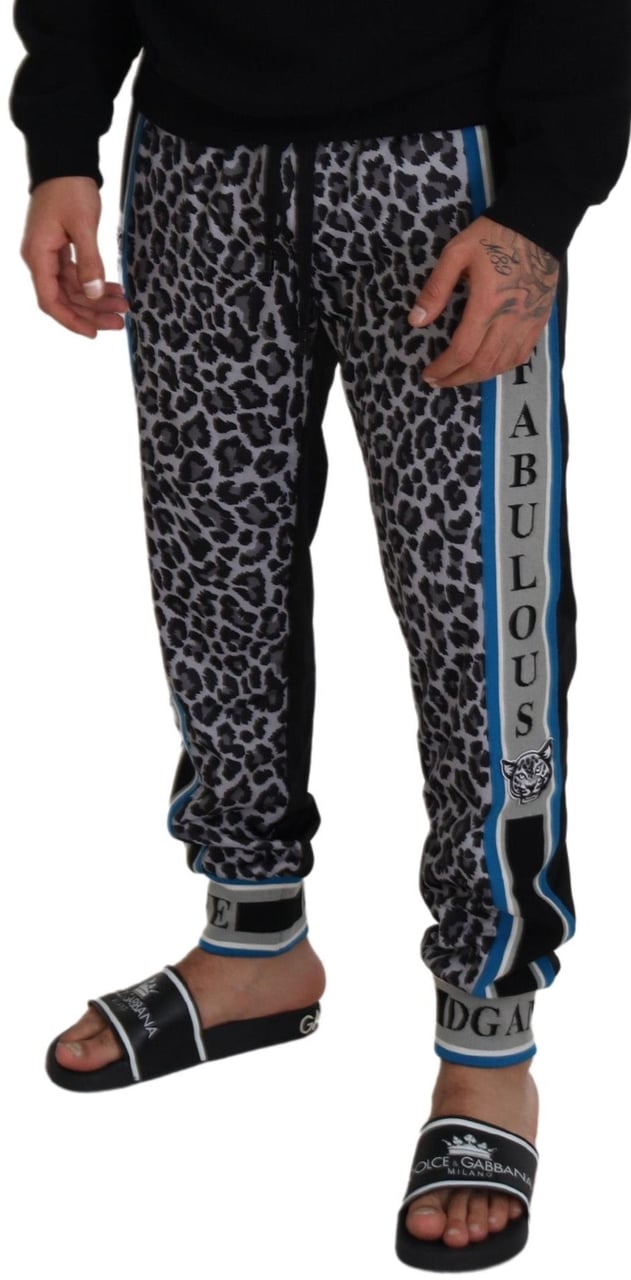 Dolce & Gabbana Multicolor DG King Leopard Print Jogger Pants Divers