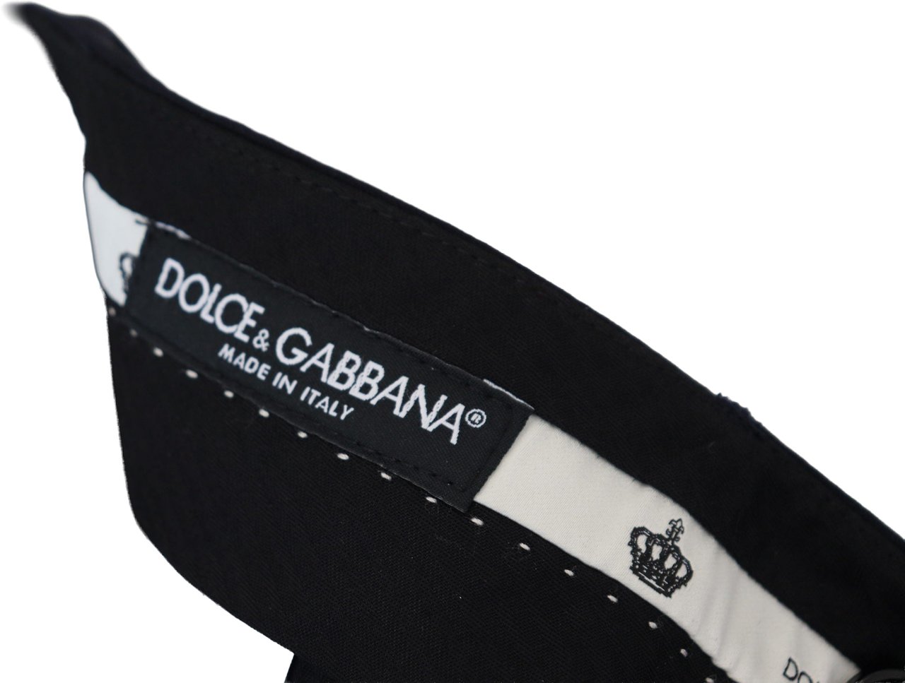 Dolce & Gabbana Black Wool Slim Formal Pants Zwart
