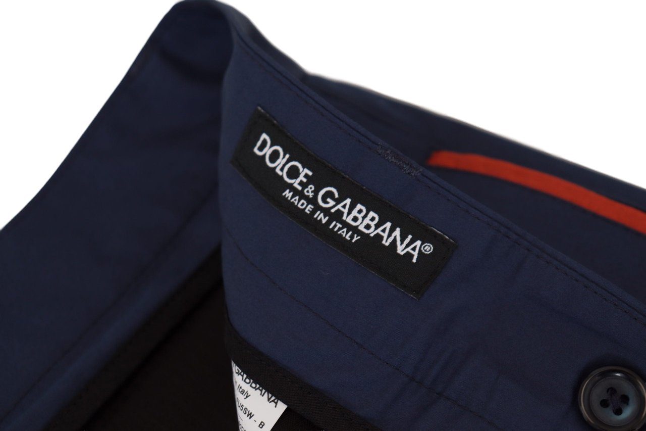 Dolce & Gabbana Blue Cotton Chino Formal Pants Blauw