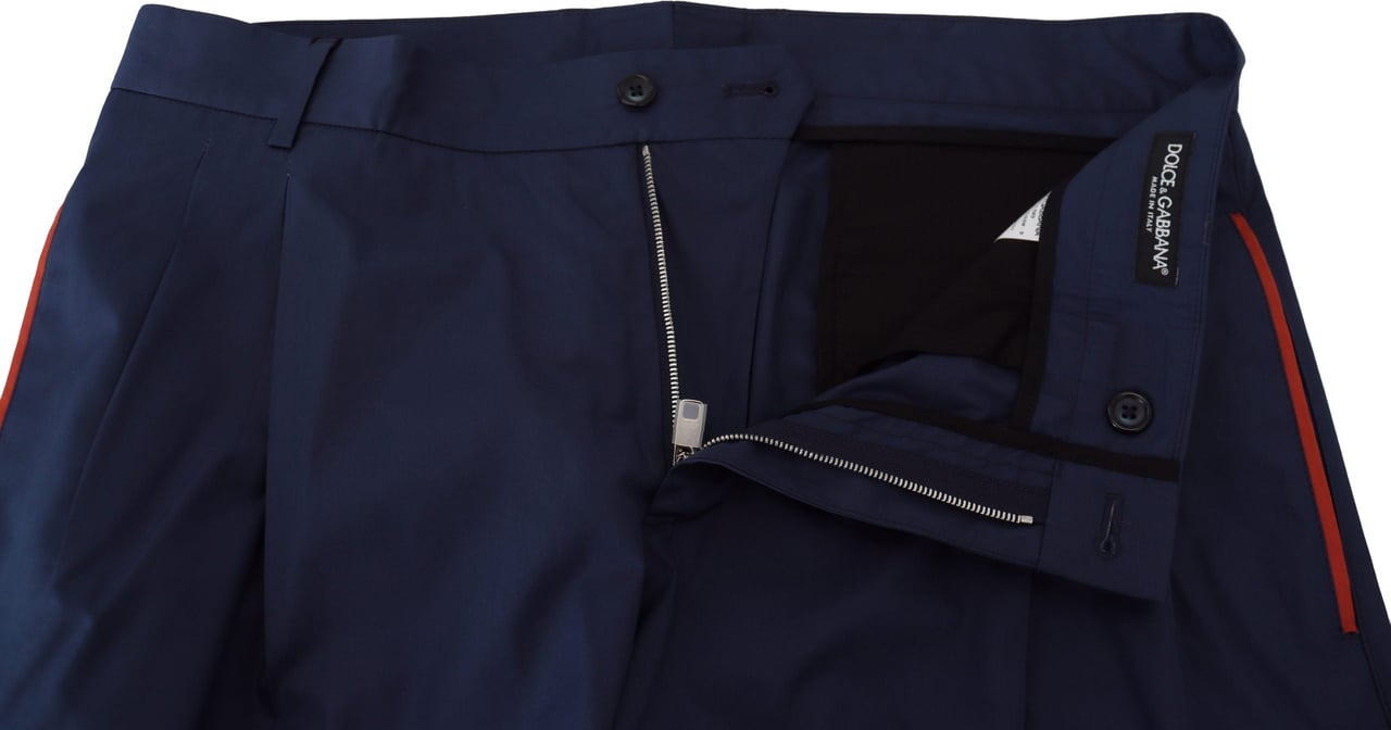 Dolce & Gabbana Blue Cotton Chino Formal Pants Blauw
