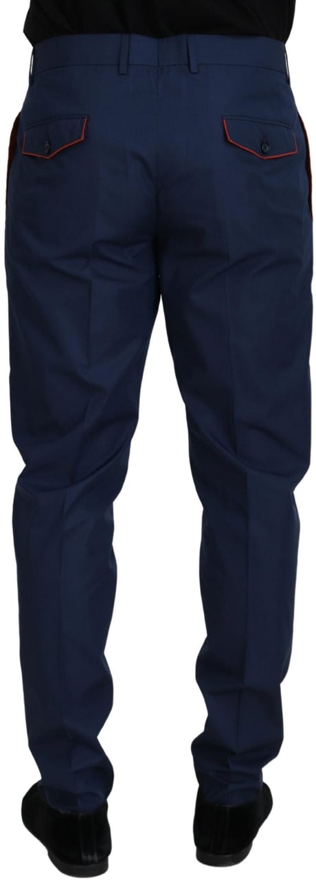 Dolce & Gabbana Blue Cotton Chino Formal Pants Blauw