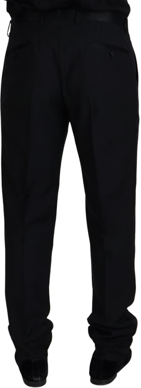 Dolce & Gabbana Black Wool Chino Formal Pants Zwart