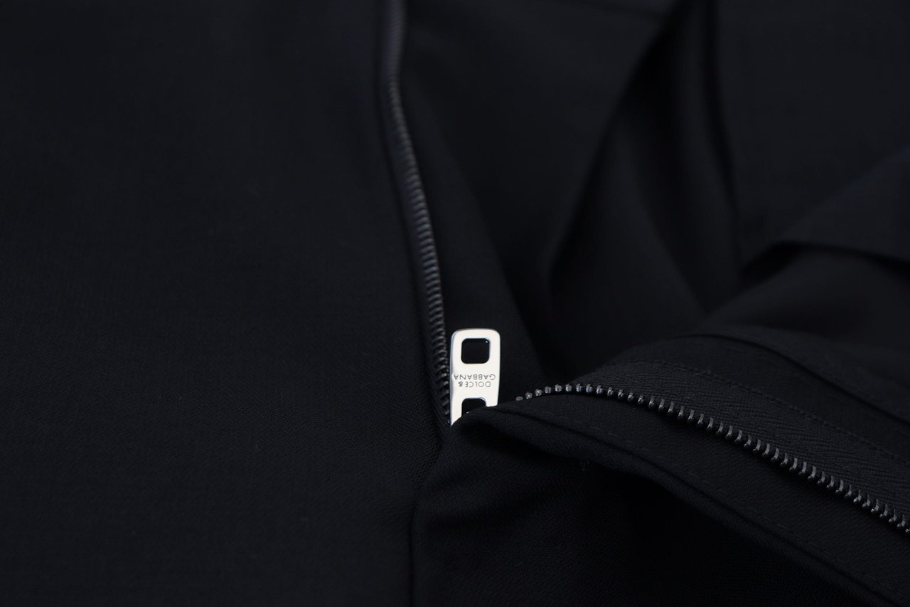Dolce & Gabbana Black Wool Chino Formal Pants Zwart