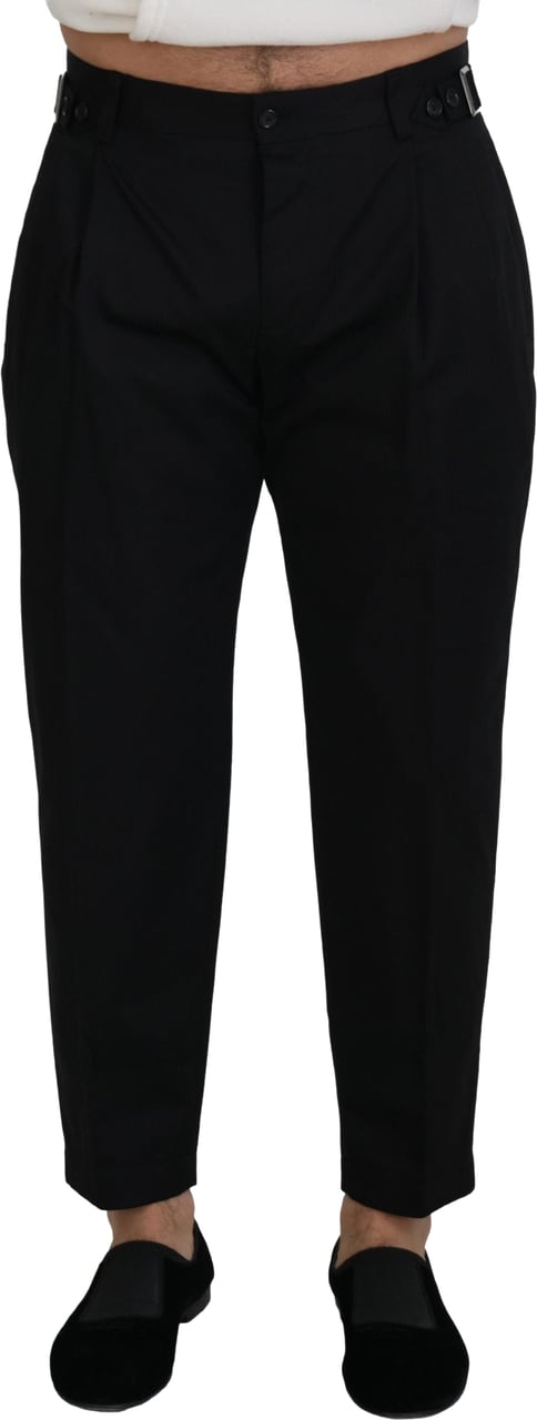 Dolce & Gabbana Black Cotton Chino Formal Pants Zwart