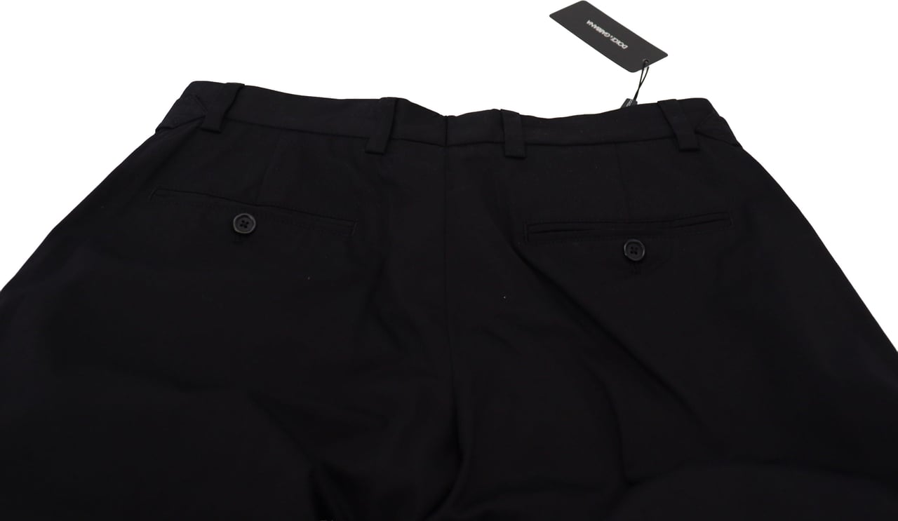 Dolce & Gabbana Black Cotton Chino Formal Pants Zwart