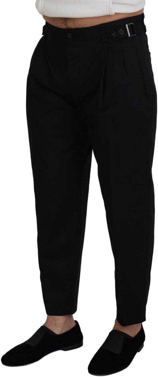 Dolce & Gabbana Black Cotton Chino Formal Pants Zwart