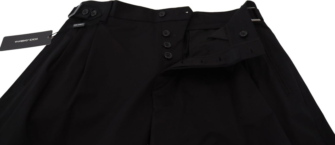 Dolce & Gabbana Black Cotton Chino Formal Pants Zwart