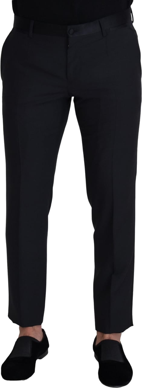 Dolce & Gabbana Black Wool Men Formal Pants Zwart