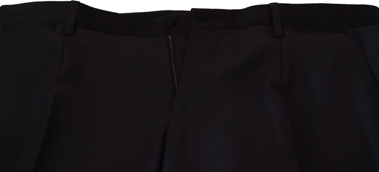 Dolce & Gabbana Black Wool Men Formal Pants Zwart