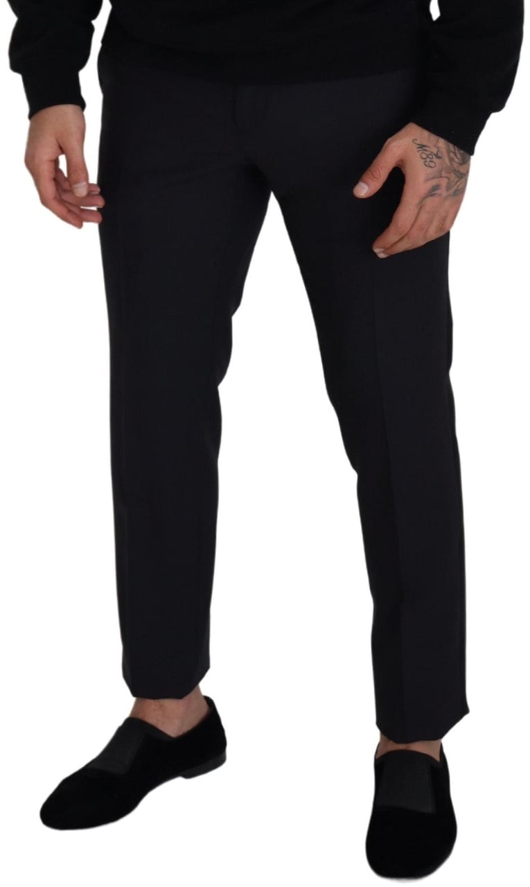 Dolce & Gabbana Black Wool Men Formal Pants Zwart