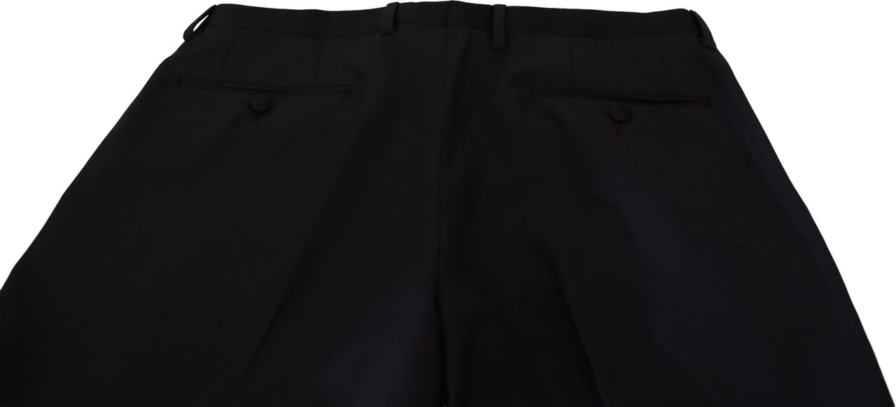 Dolce & Gabbana Black Wool Men Formal Pants Zwart