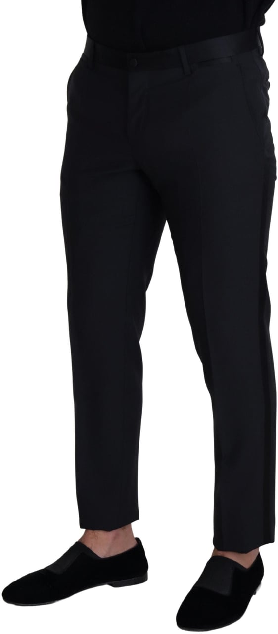 Dolce & Gabbana Black Wool Men Formal Pants Zwart