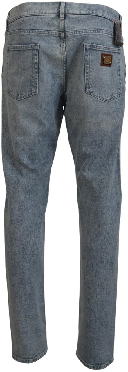Dolce & Gabbana Blue Wash Slim Fit Cotton Denim Jeans Blauw