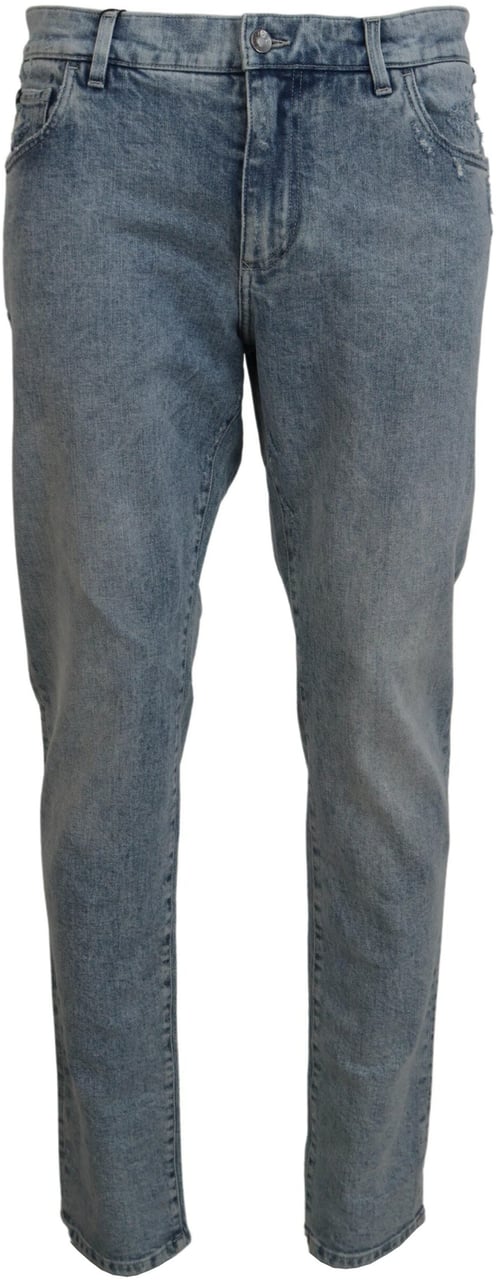 Dolce & Gabbana Blue Wash Slim Fit Cotton Denim Jeans Blauw