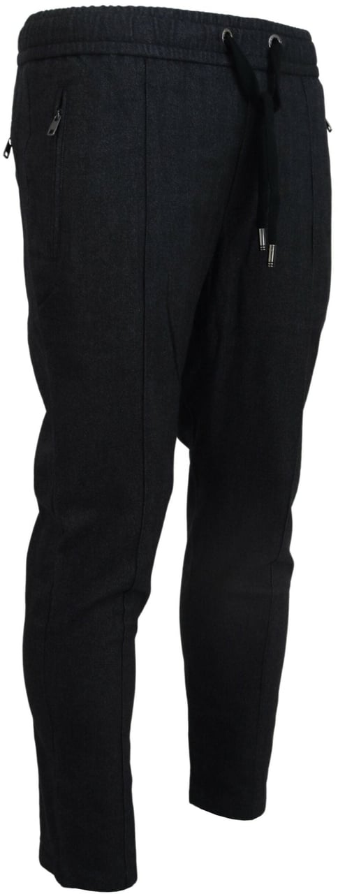 Dolce & Gabbana Gray Cotton Jogger Men Pants Grijs