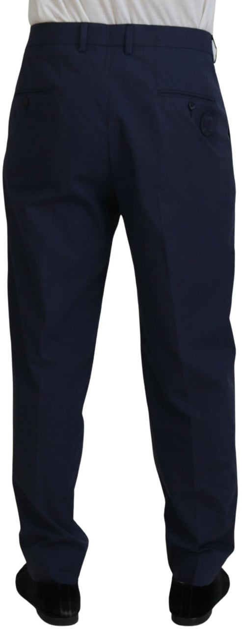 Dolce & Gabbana Dark Blue Cotton Chino Formal Pants Blauw