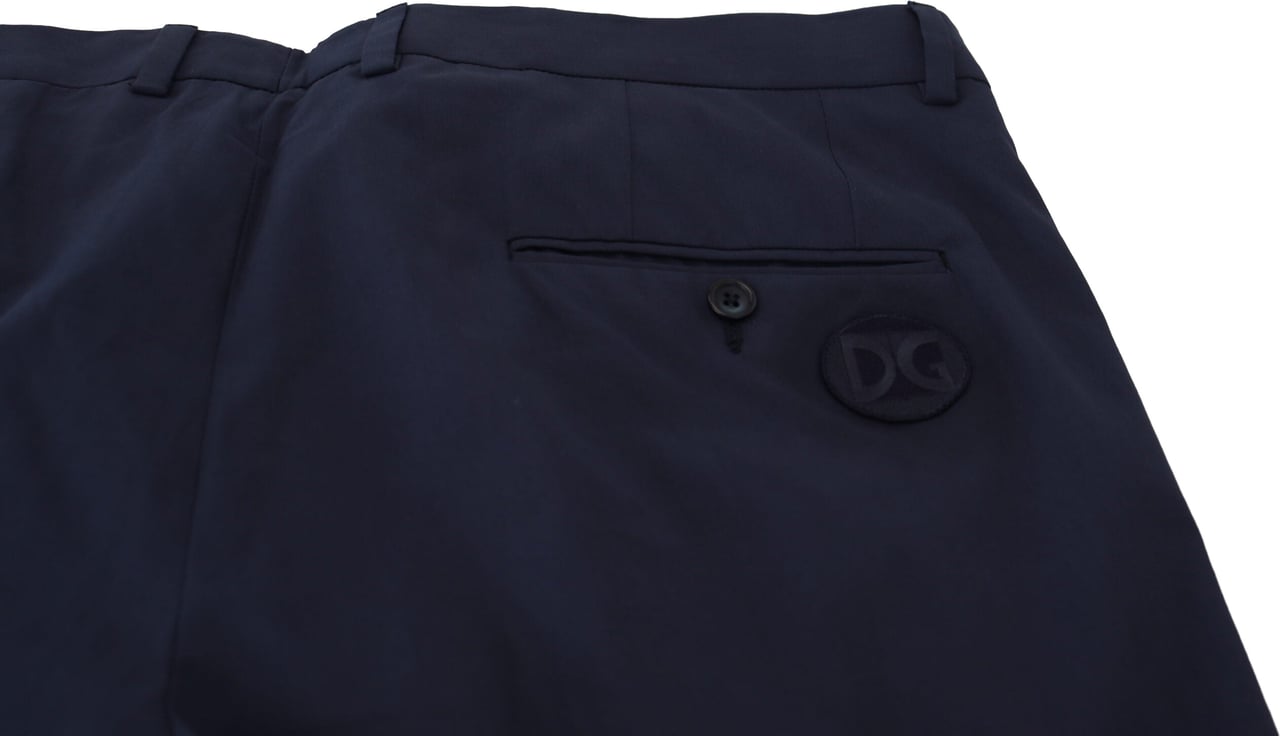 Dolce & Gabbana Dark Blue Cotton Chino Formal Pants Blauw