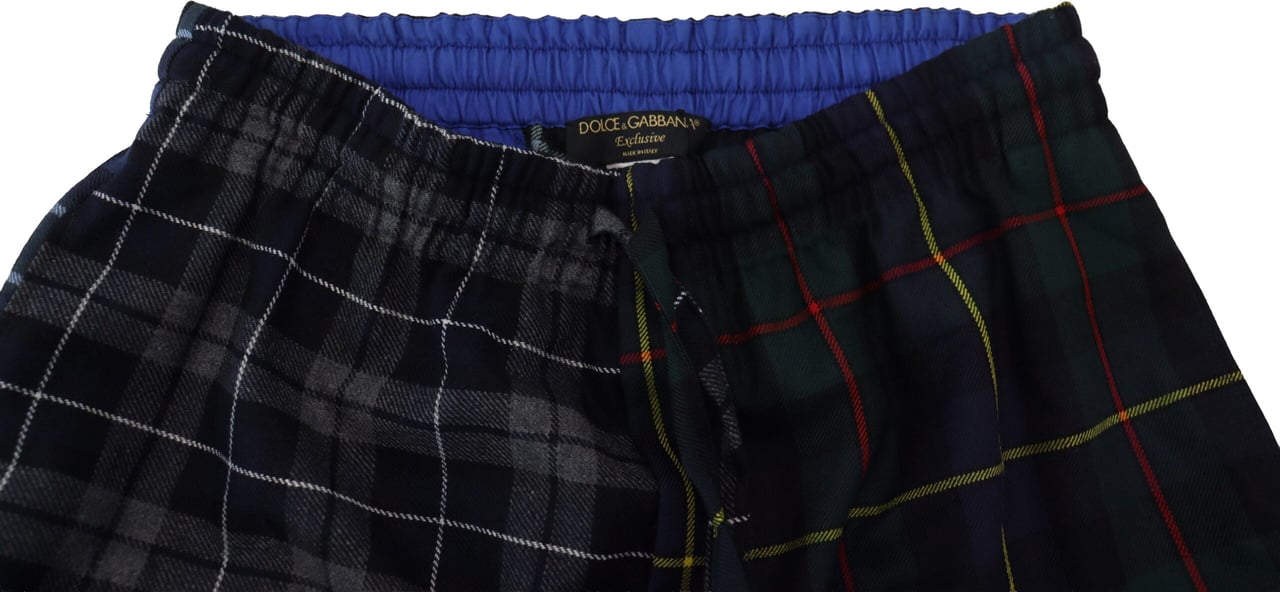 Dolce & Gabbana Multicolor Checkered Wool Men Jogger Pants Divers