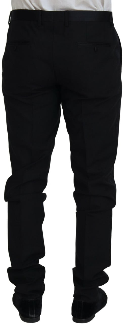 Dolce & Gabbana Black Wool Chino Dress Formal Pants Zwart