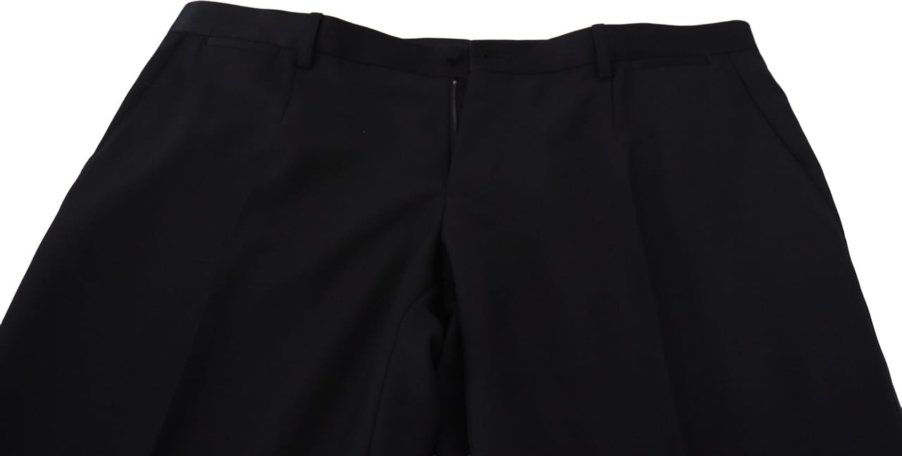 Dolce & Gabbana Black Wool Chino Dress Formal Pants Zwart
