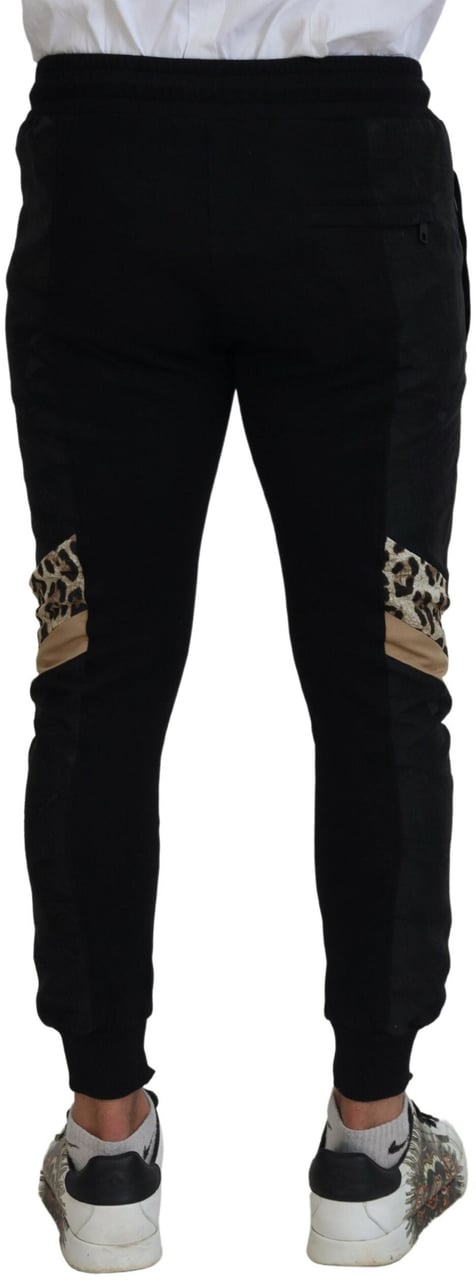 Dolce & Gabbana Black Polyester Skinny Jogger Men Pants Zwart
