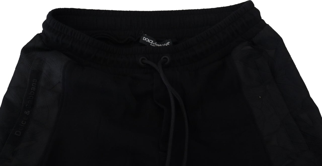 Dolce & Gabbana Black Polyester Skinny Jogger Men Pants Zwart
