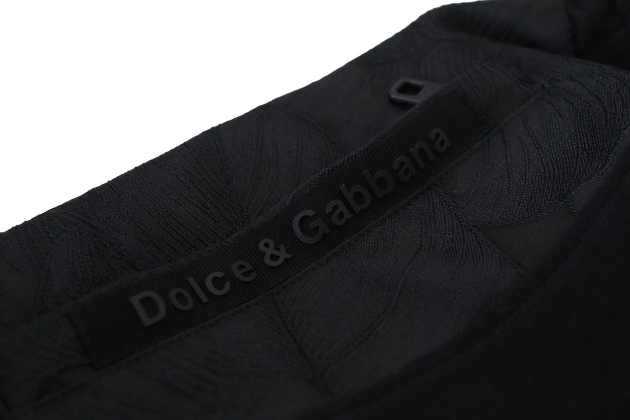 Dolce & Gabbana Black Polyester Skinny Jogger Men Pants Zwart