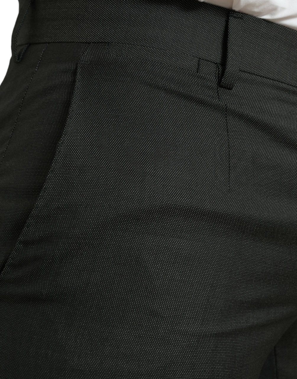 Dolce & Gabbana Dark Gray Stretch Slim Formal Pants Grijs