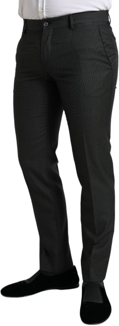 Dolce & Gabbana Dark Gray Stretch Slim Formal Pants Grijs