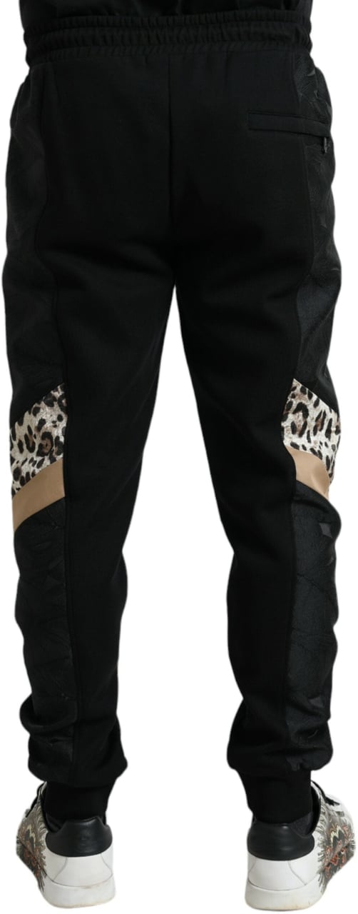 Dolce & Gabbana Black Cotton Slim Stretch Jogger Pants Zwart