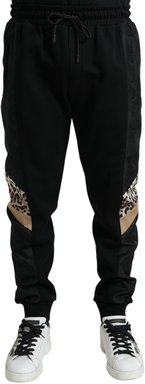 Dolce & Gabbana Black Cotton Slim Stretch Jogger Pants Zwart