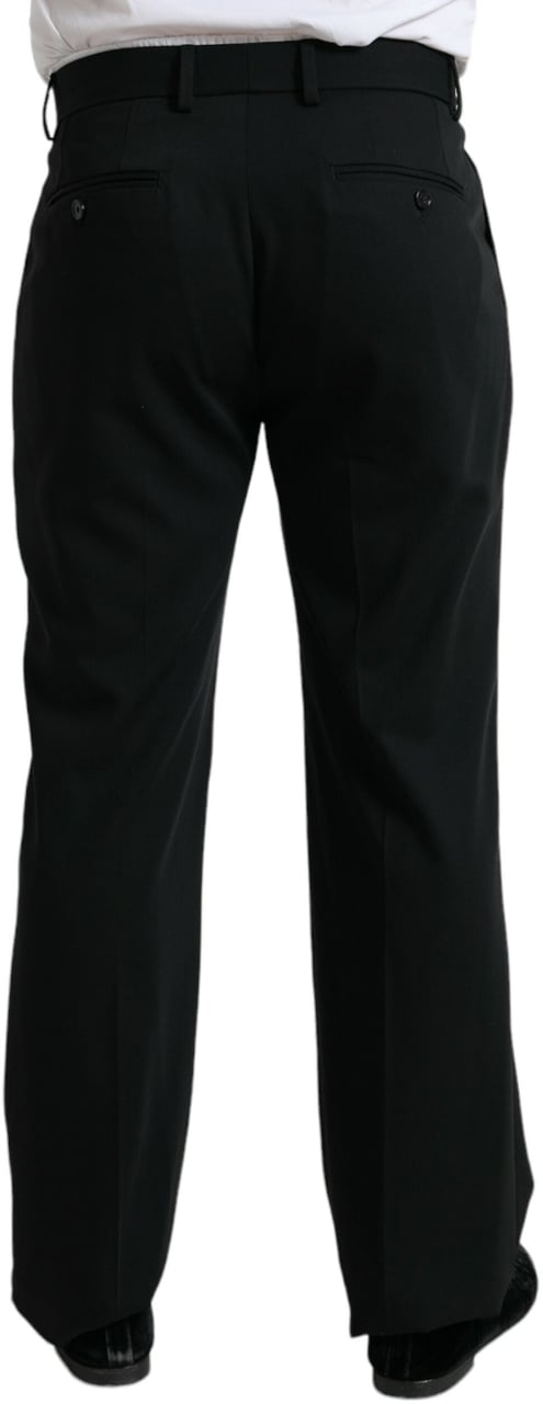 Dolce & Gabbana Black Wool Formal Straight Fit Dress Pants Zwart