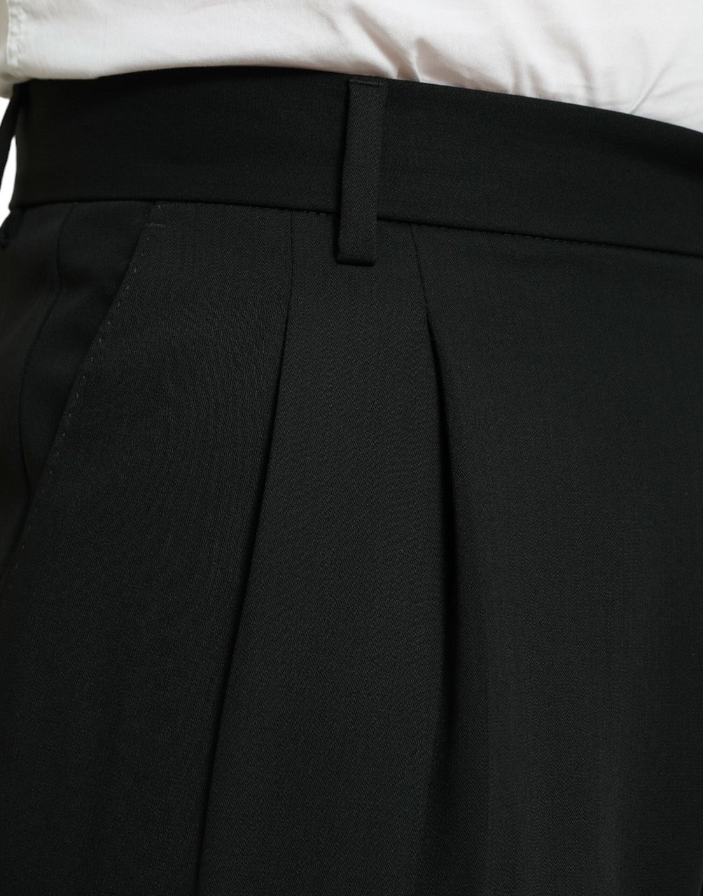 Dolce & Gabbana Black Wool Formal Straight Fit Dress Pants Zwart