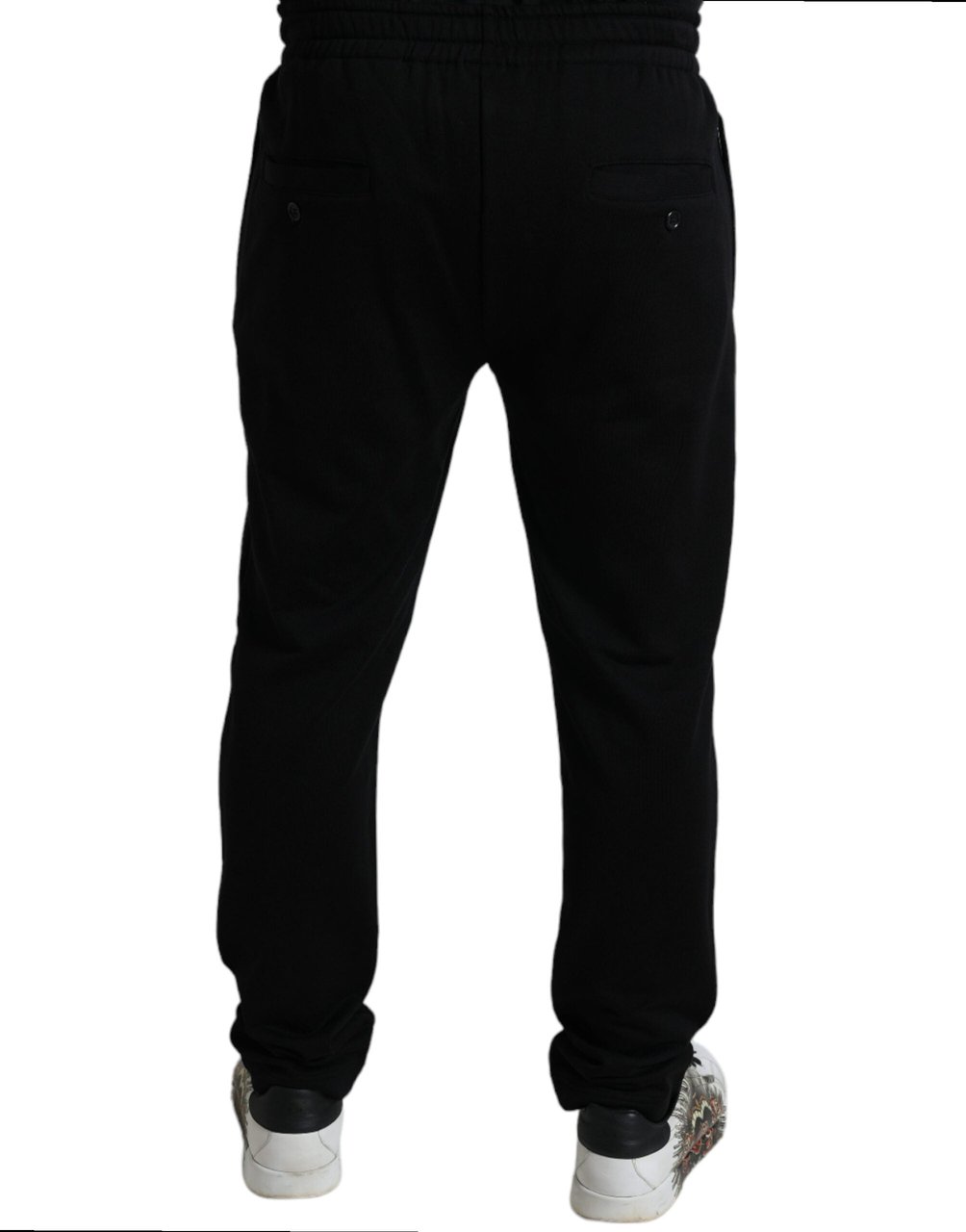 Dolce & Gabbana Black DG Logo Skinny Jogger Sweatpants Pants Zwart