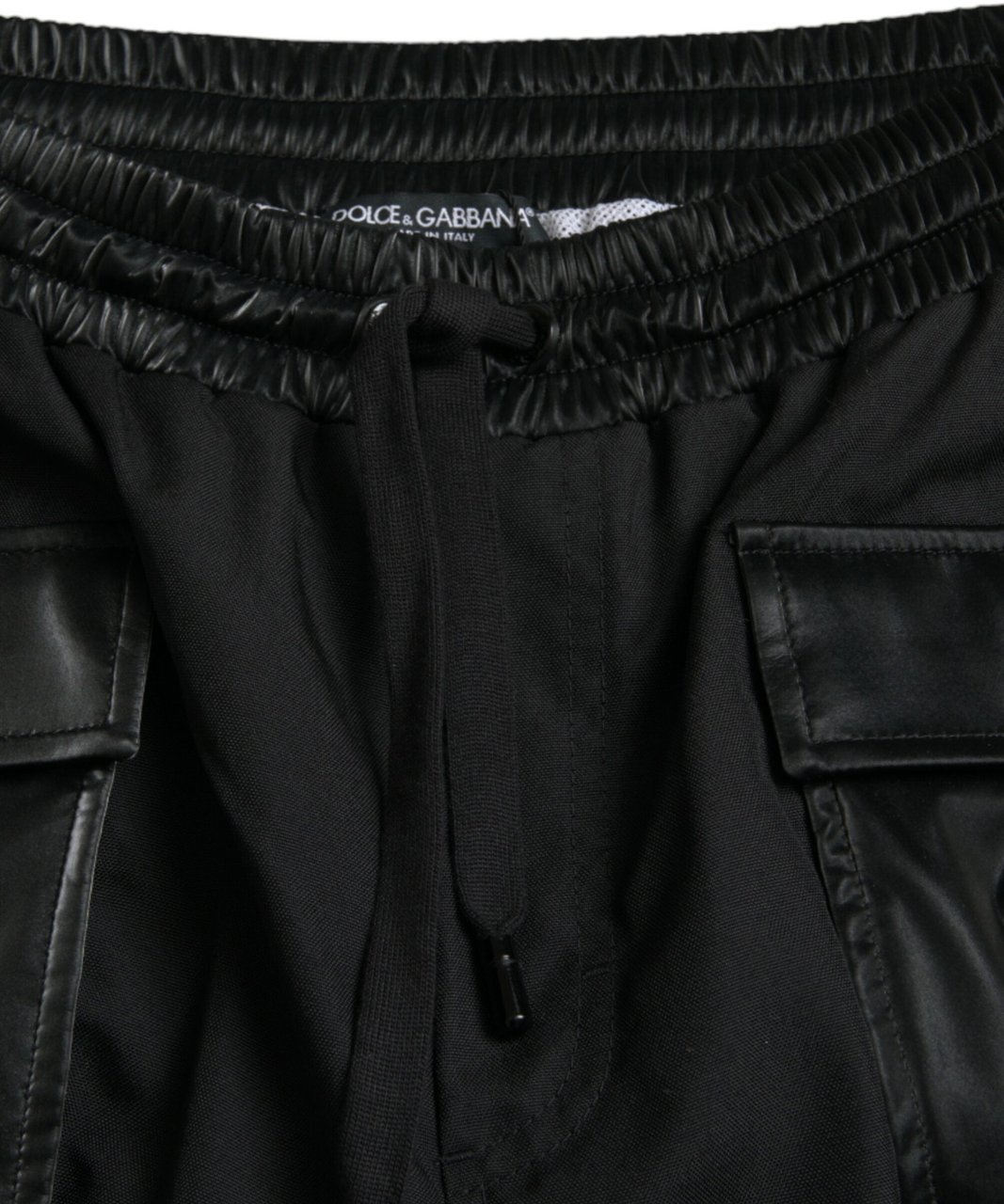 Dolce & Gabbana Black Nylon Cargo Jogger Men Sweatpants Pants Zwart