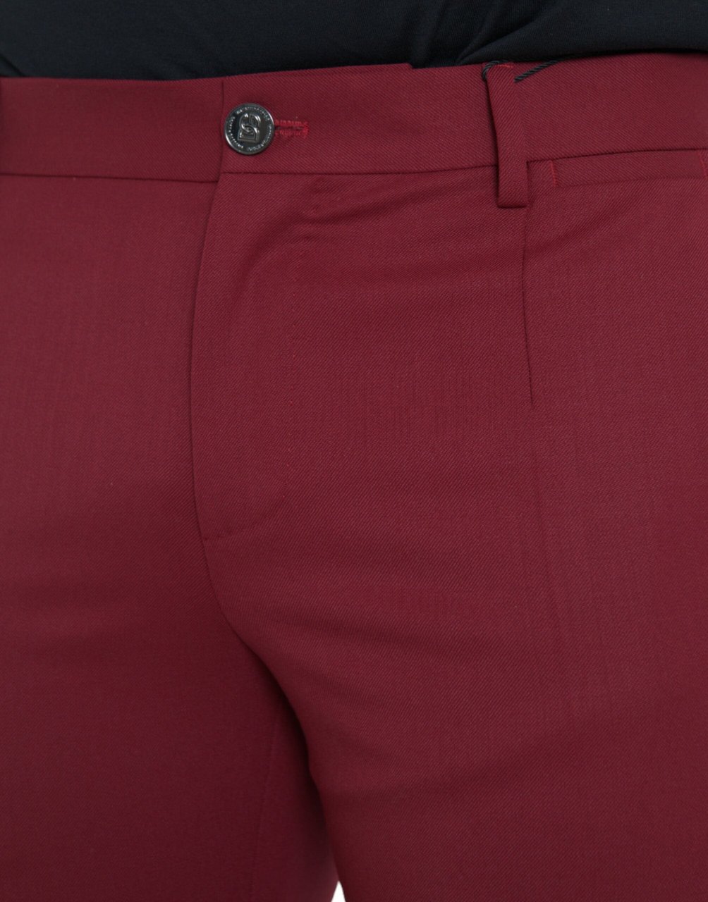 Dolce & Gabbana Red Wool Men Slim Fit Dress Pants Rood