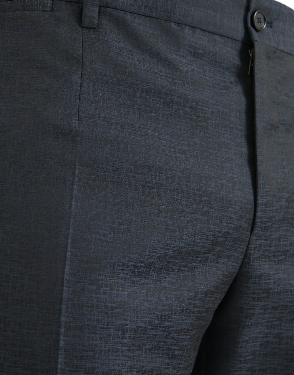 Dolce & Gabbana Blue Wool Men Skinny Dress Pants Blauw