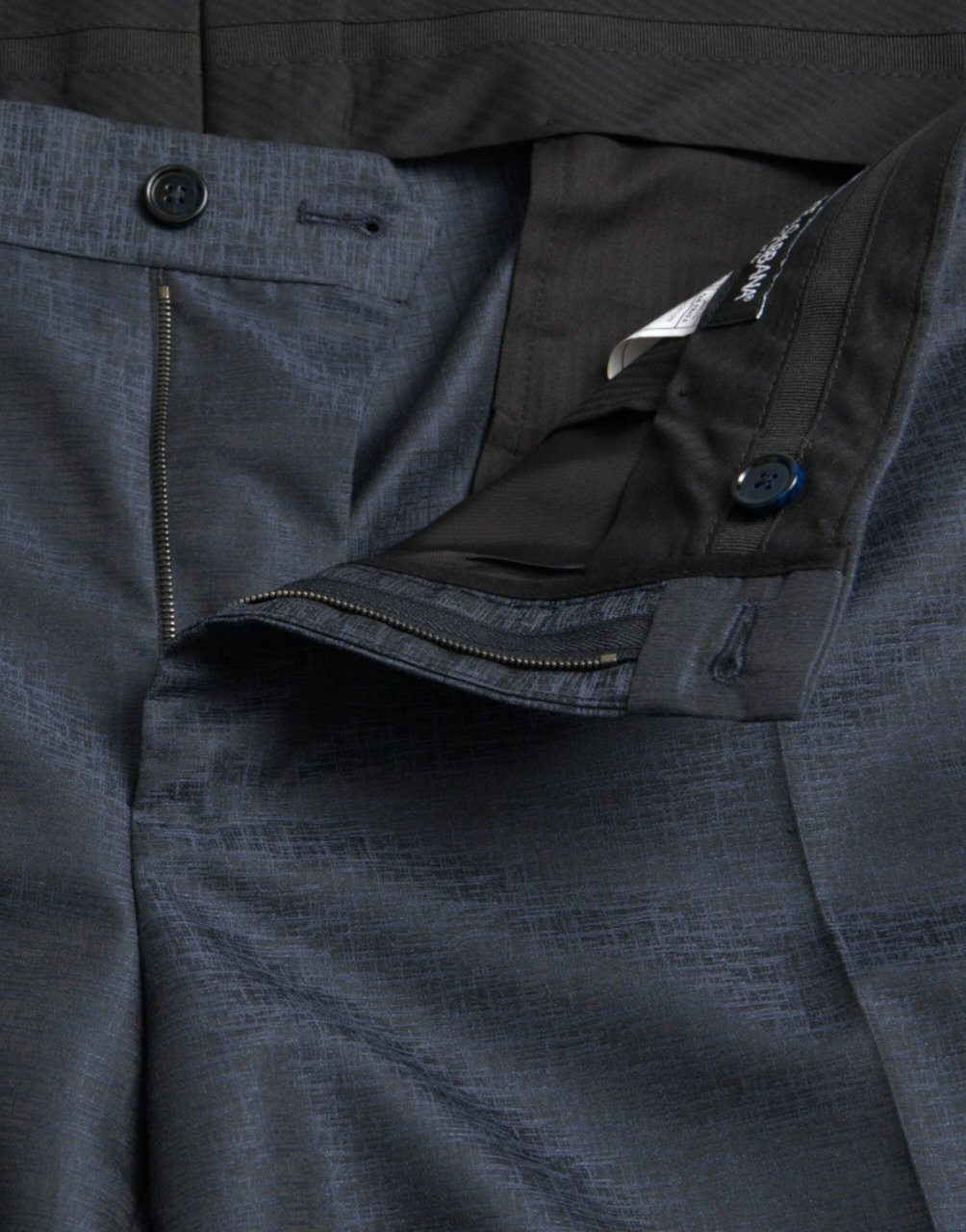 Dolce & Gabbana Blue Wool Men Skinny Dress Pants Blauw