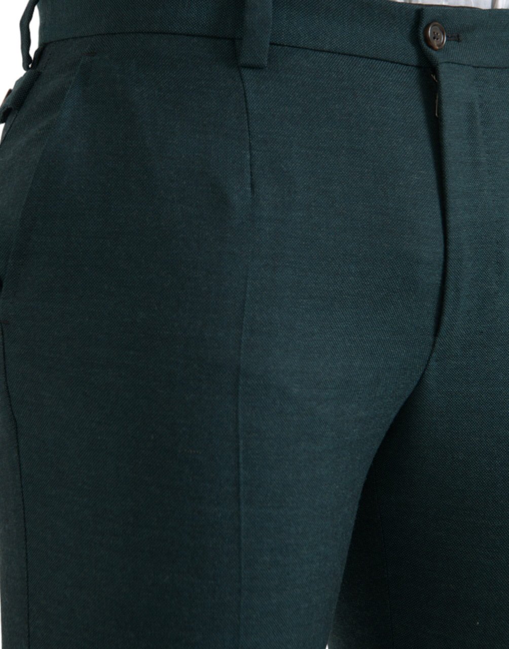Dolce & Gabbana Green Wool Skinny Slim Dress Pants Groen