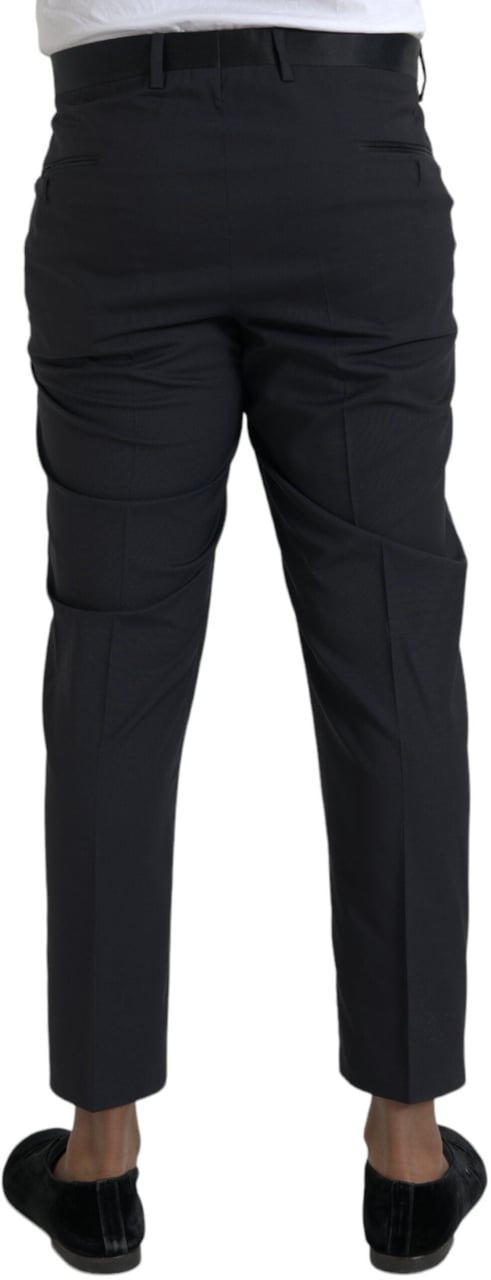 Dolce & Gabbana Blue Wool Men Skinny Dress Pants Blauw