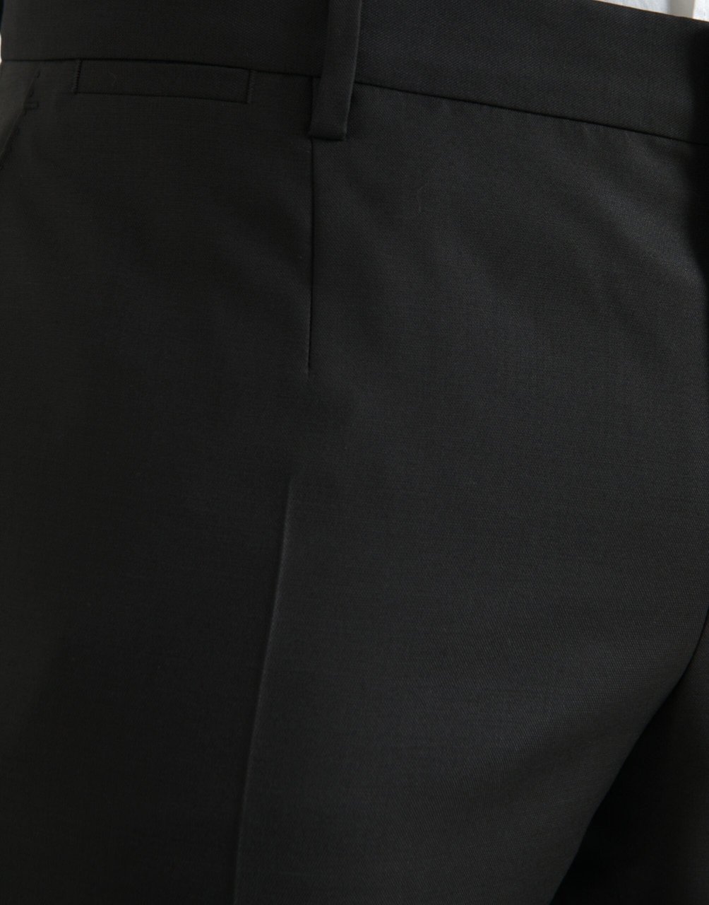 Dolce & Gabbana Black Wool Silk Skinny Dress Pants Zwart