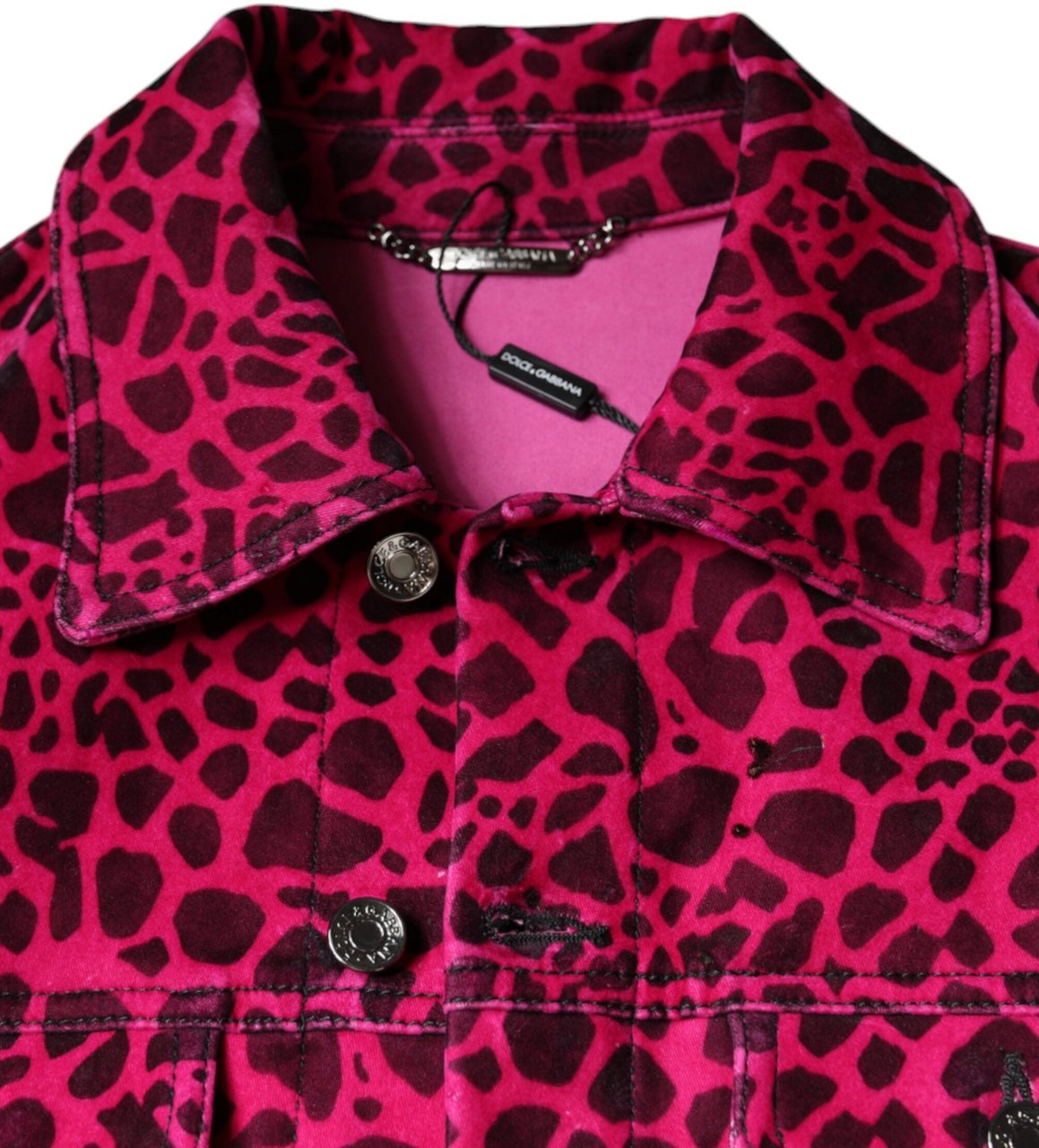 Dolce & Gabbana Fuchsia Leopard Button Down Collared Jacket Divers
