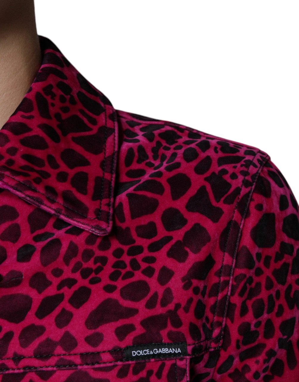 Dolce & Gabbana Fuchsia Leopard Button Down Collared Jacket Divers