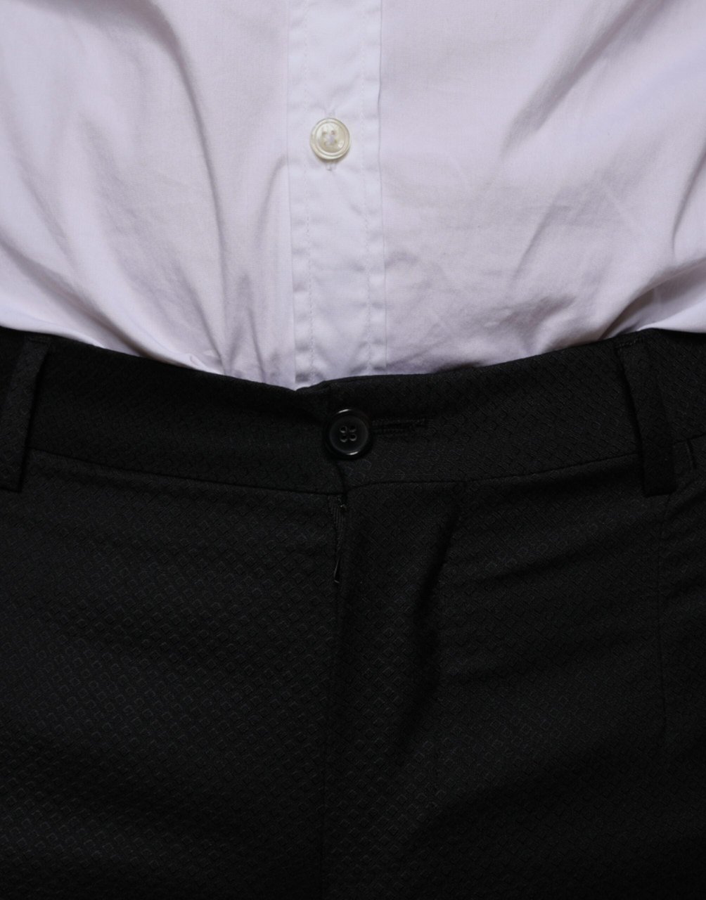 Dolce & Gabbana Black Wool Skinny Dress Formal Pants Zwart